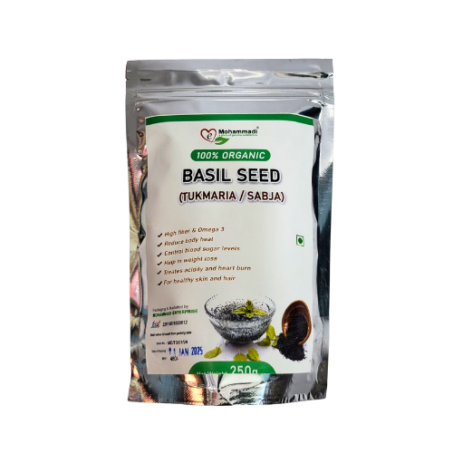 Basil Seeds 250g - Sabja Seeds | Reduce Body Heat | Tukmaria Seeds for Weight Management | Seeds for Eating | High in Fibre & Omega 3