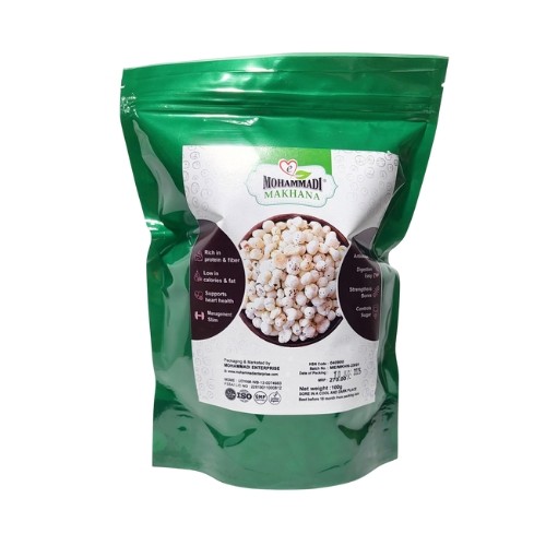 Mohammadi Makhana, 100 g, Fit for Fasting | Foxnuts, Lotus Puffs | Rich in Calcium, Maintains Weight, Healthy Snacks